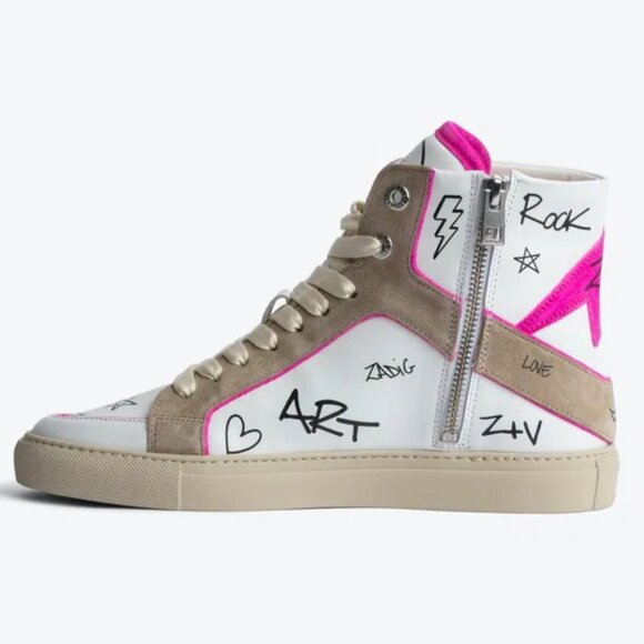 ZADIG & VOLTAIRE High Flash Sneakers Size 37 - Picture 16 of 16